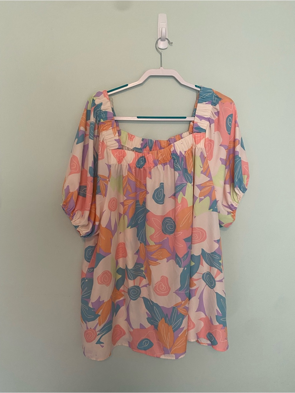 entro Pastel Floral Off-Shoulder Blouse in Pink, Blue, Peach, Yellow